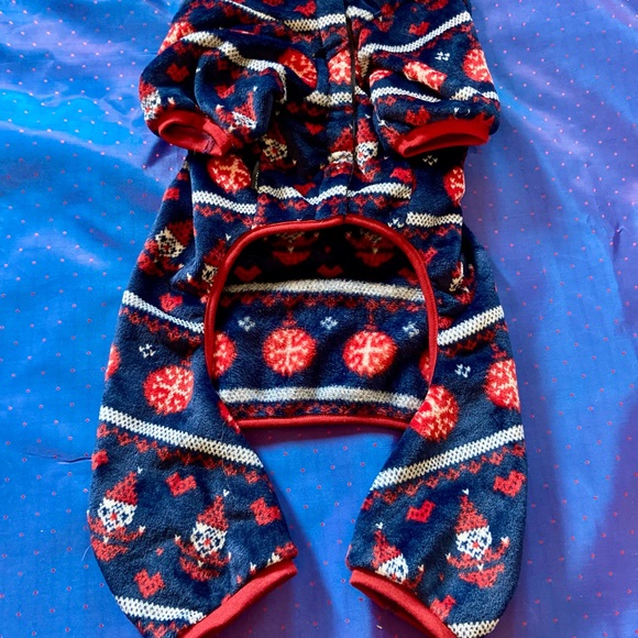 Festive Blue and Red Dog Pyjamas Size XL, NWT - Picture 3 of 6
